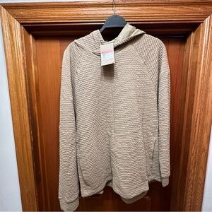 BNWT Men’s Nike Yoga Textured Dri-Fit Hoodie Textured Brown Size L DV9875-247